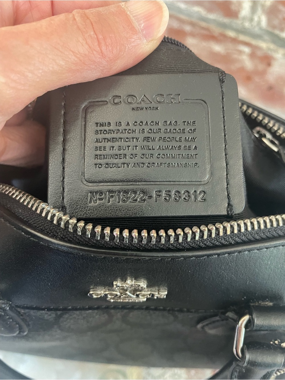 Coach Mini Bennett Signature Small Satchel in Charcoal/Black - Picture 4 of 5
